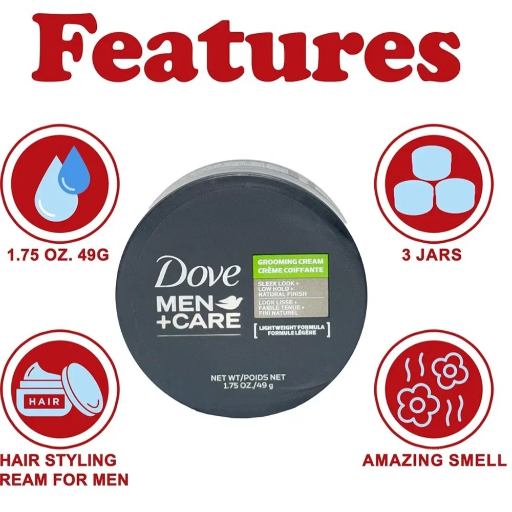 Dove Men+Care Grooming Cream, 3 Pack Hair Styling Cream for Men
